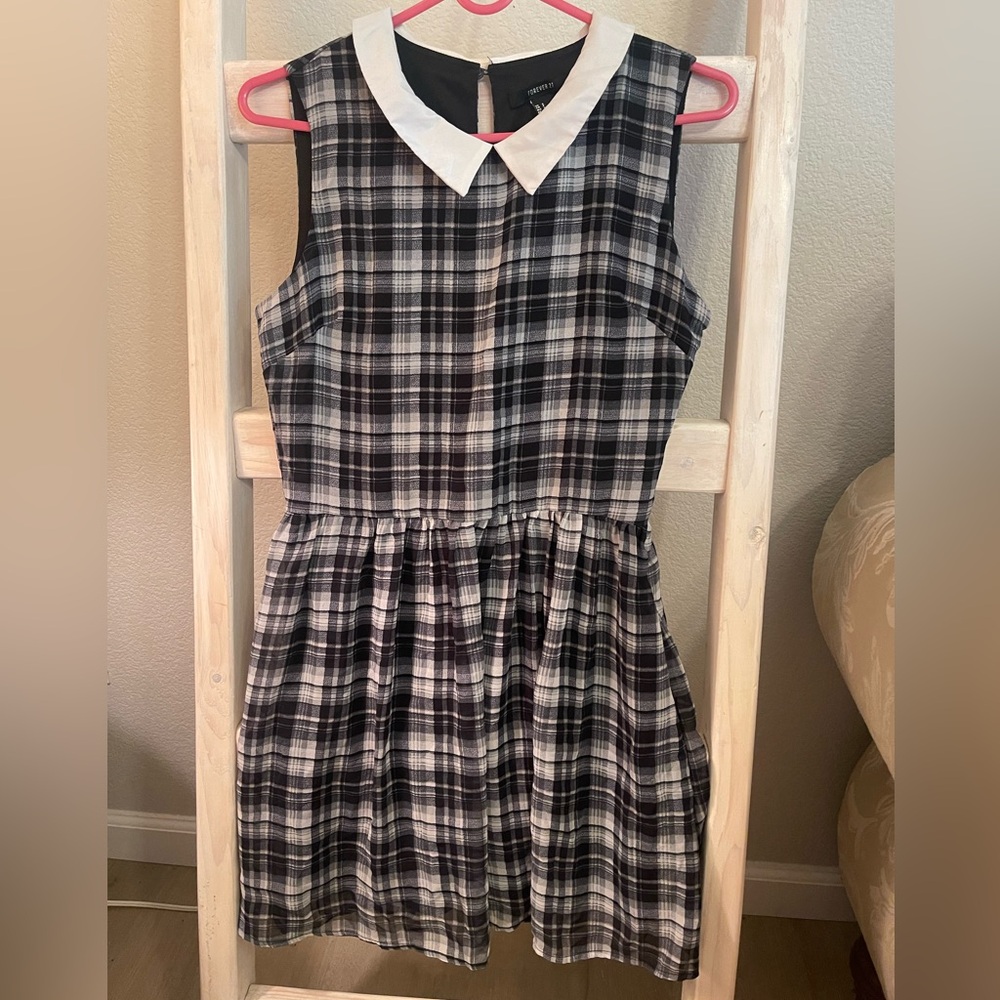 Small Collar Dress black and white forever 21 Kawaii goth style